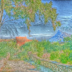 Blick auf das verlassene Haus von Rainer Peter Besuch in Porto Taverna und auf die Insel Tavolara